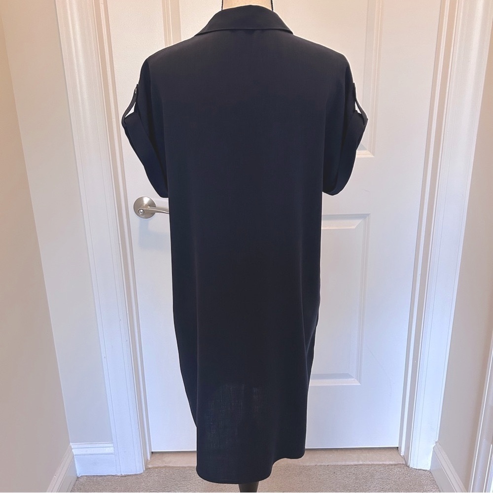 Banana Republic Navy Blue Cap Sleeve Shirt Dress SZ M - Picture 6 of 7
